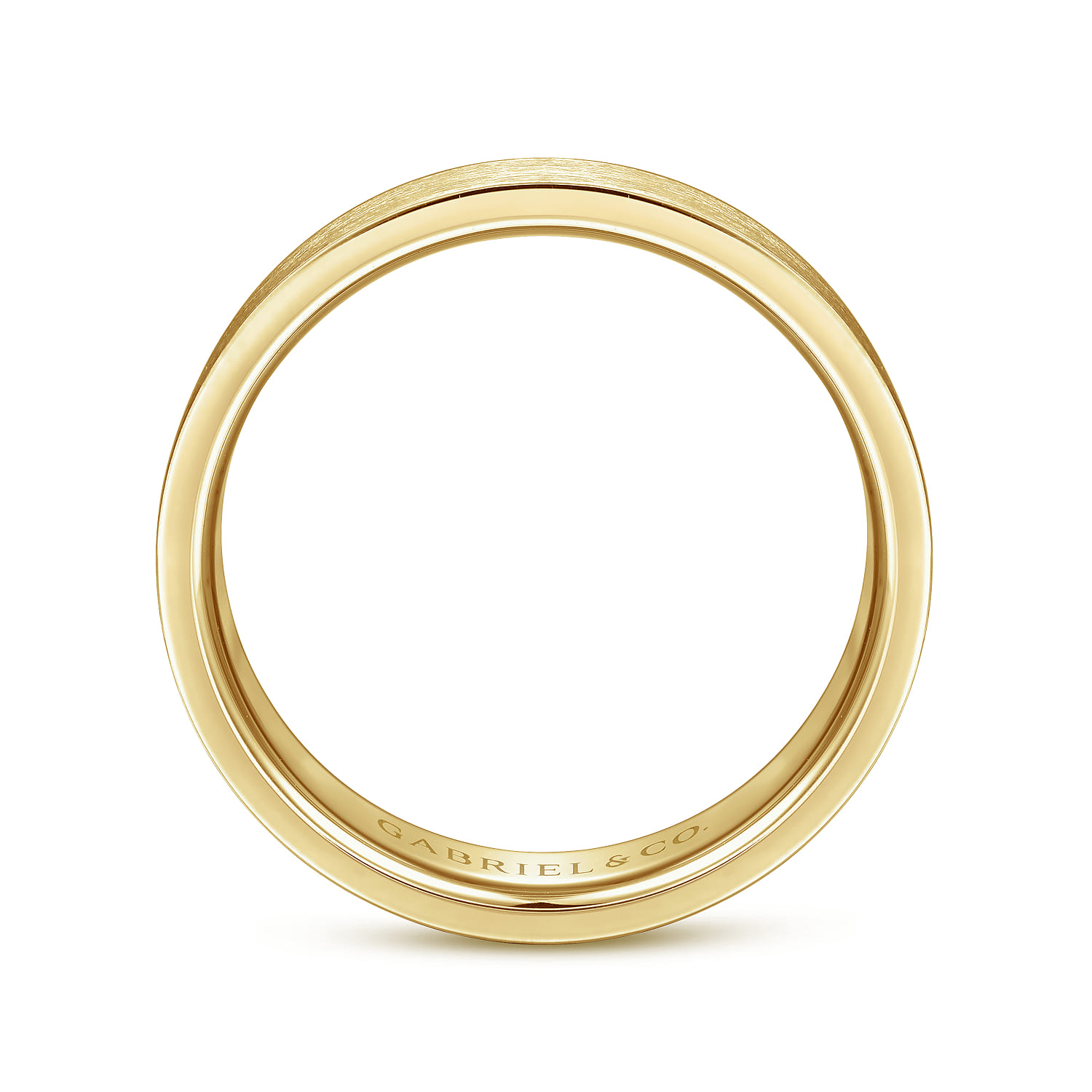 Jaxson - 14K Yellow Gold 6mm - Brushed Finish Men's Wedding Band - Shot 2