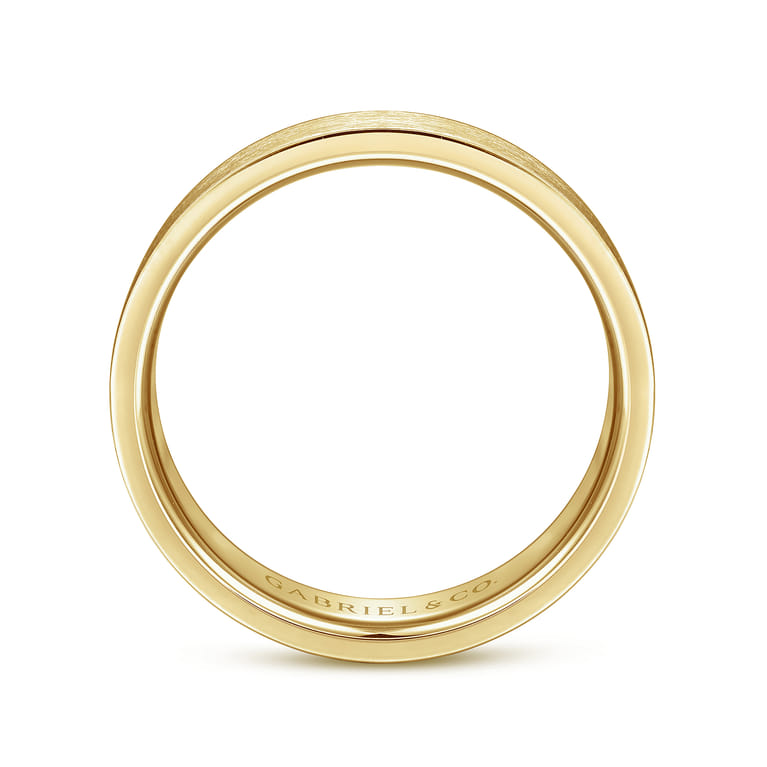 Jaxson - 14K Yellow Gold 6mm - Brushed Finish Men's Wedding Band - Shot 2