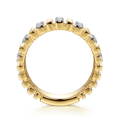 Jay - 14K Yellow Gold U setting Diamond Anniversary Band