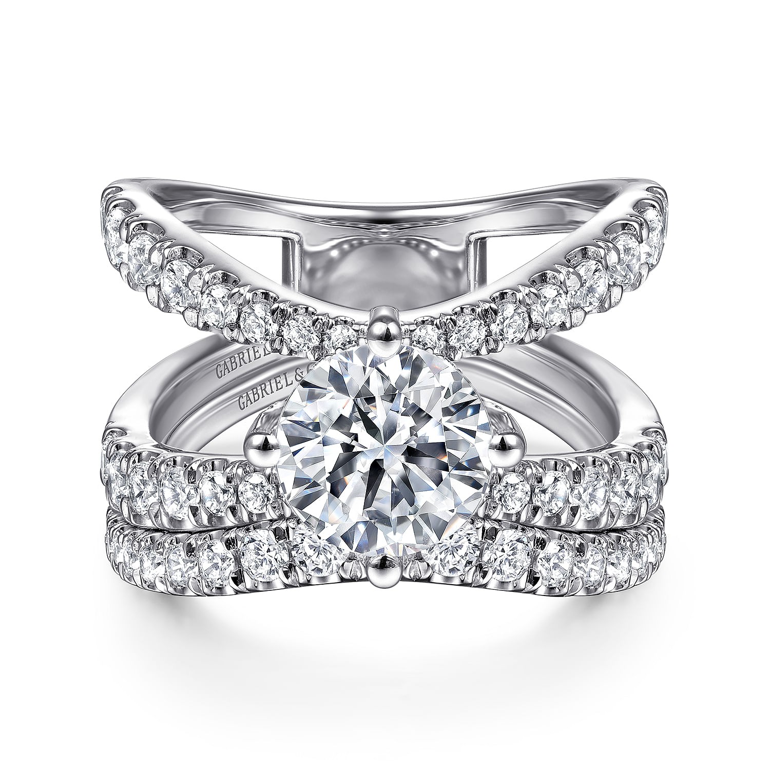 Jayma - 14K White Gold Round Diamond Engagement Ring