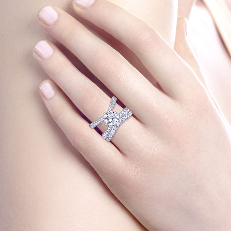 Jayma - 14K White Gold Round Diamond Engagement Ring