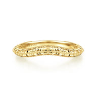 Jazz - Vintage Inspired Curved 14K Yellow Gold Anniversary Band