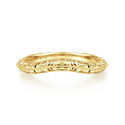 Jazz - Vintage Inspired Curved 14K Yellow Gold Anniversary Band