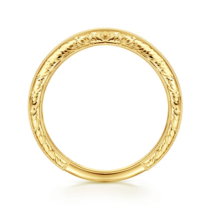 Jazz - Vintage Inspired Curved 14K Yellow Gold Anniversary Band
