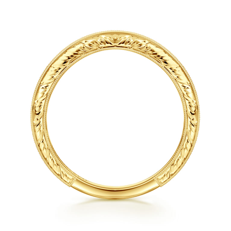 Curved Wedding Ring in 14k Yellow Gold with   at Gabriel & Co. - Shot 2