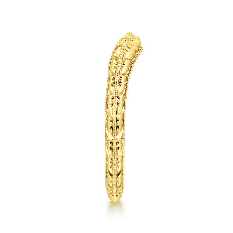 Curved Wedding Ring in 14k Yellow Gold with   at Gabriel & Co. - Shot 4