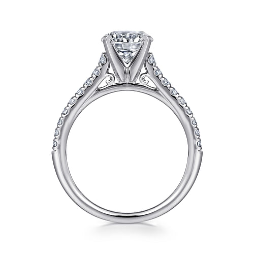 Jennie - 14K White Gold Round Diamond Engagement Ring - 0.27 ct - Shot 2