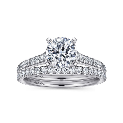 Jennie - 14K White Gold Round Diamond Engagement Ring - 0.27 ct - Shot 4