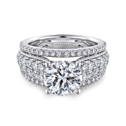 Jessa - 14K White Gold Round Diamond Engagement Ring