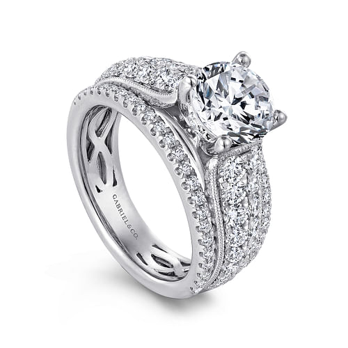 Jessa - 14K White Gold Round Diamond Engagement Ring - 1.26 ct - Shot 3