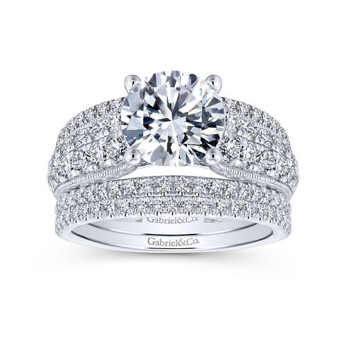 Jessa - 14K White Gold Round Diamond Engagement Ring - 1.26 ct - Shot 4