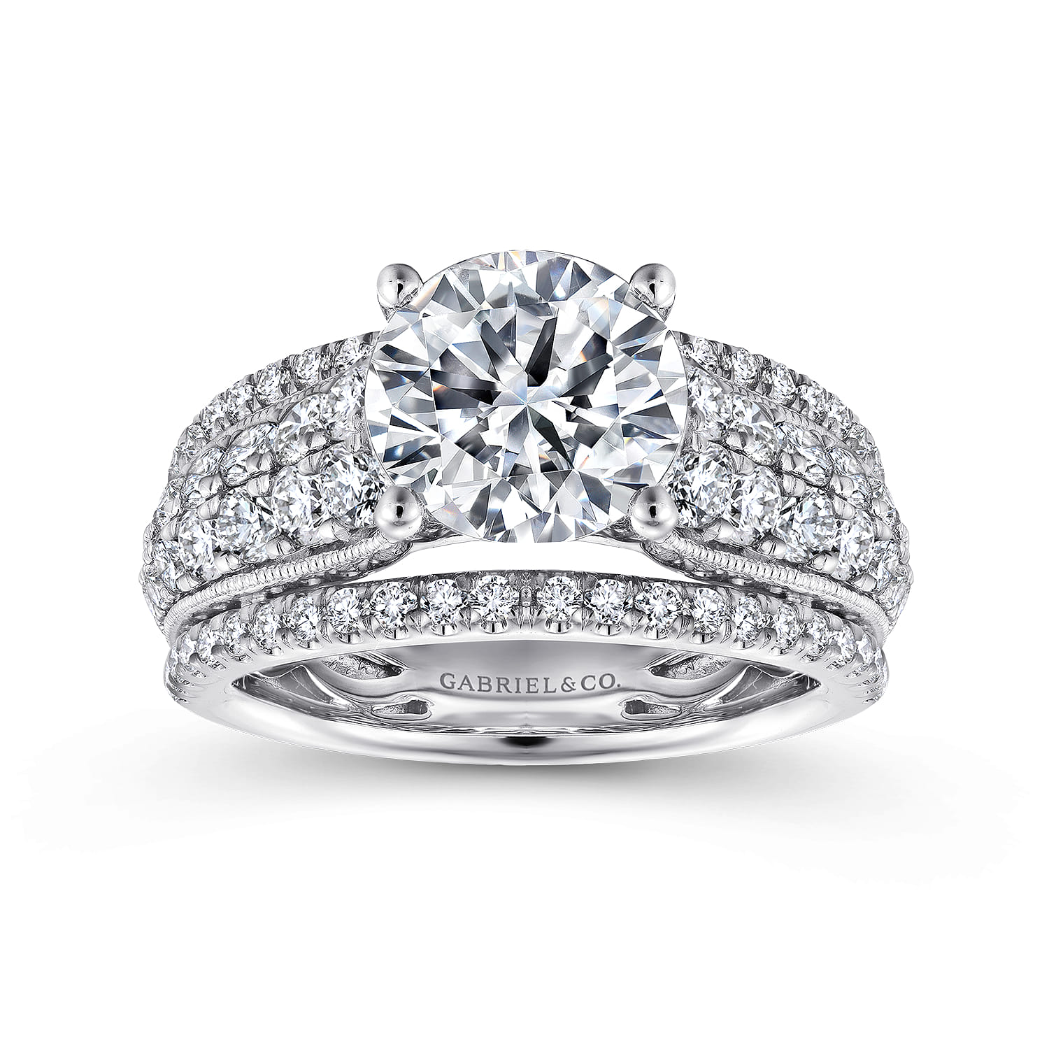 Jessa - 14K White Gold Round Diamond Engagement Ring