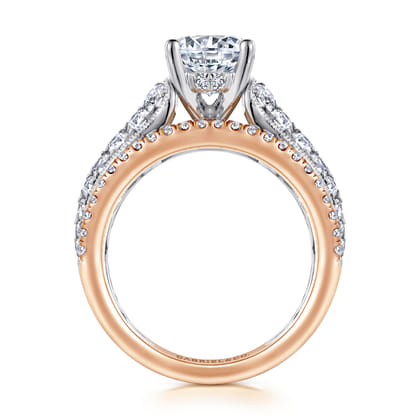 Jessa - 14K White-Rose Gold Round Diamond Engagement Ring