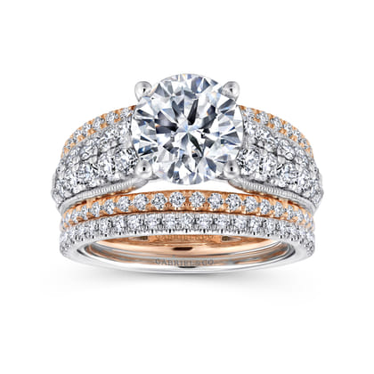 Jessa - 14K White-Rose Gold Round Diamond Engagement Ring