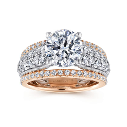 Jessa - 14K White-Rose Gold Round Diamond Engagement Ring