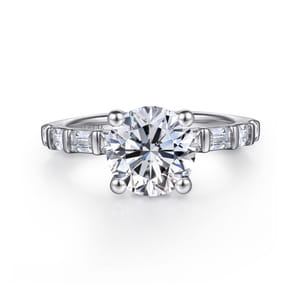 Joanie - 14K White Gold Round Diamond Engagement Ring
