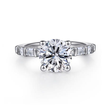Joanie - 14K White Gold Round Diamond Engagement Ring