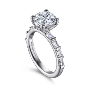 Joanie - 14K White Gold Round Diamond Engagement Ring