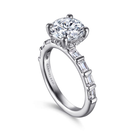 Joanie - 14K White Gold Round Diamond Engagement Ring