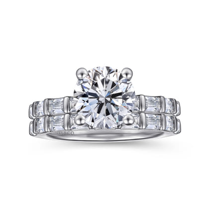 Joanie - 14K White Gold Round Diamond Engagement Ring