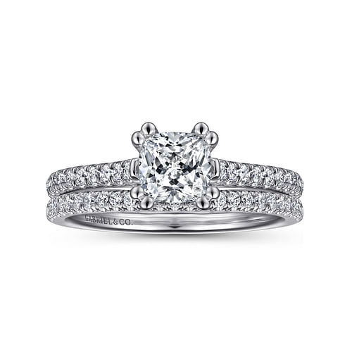 Joanna - 14K White Gold Cushion Cut Diamond Engagement Ring - 0.23 ct - Shot 4