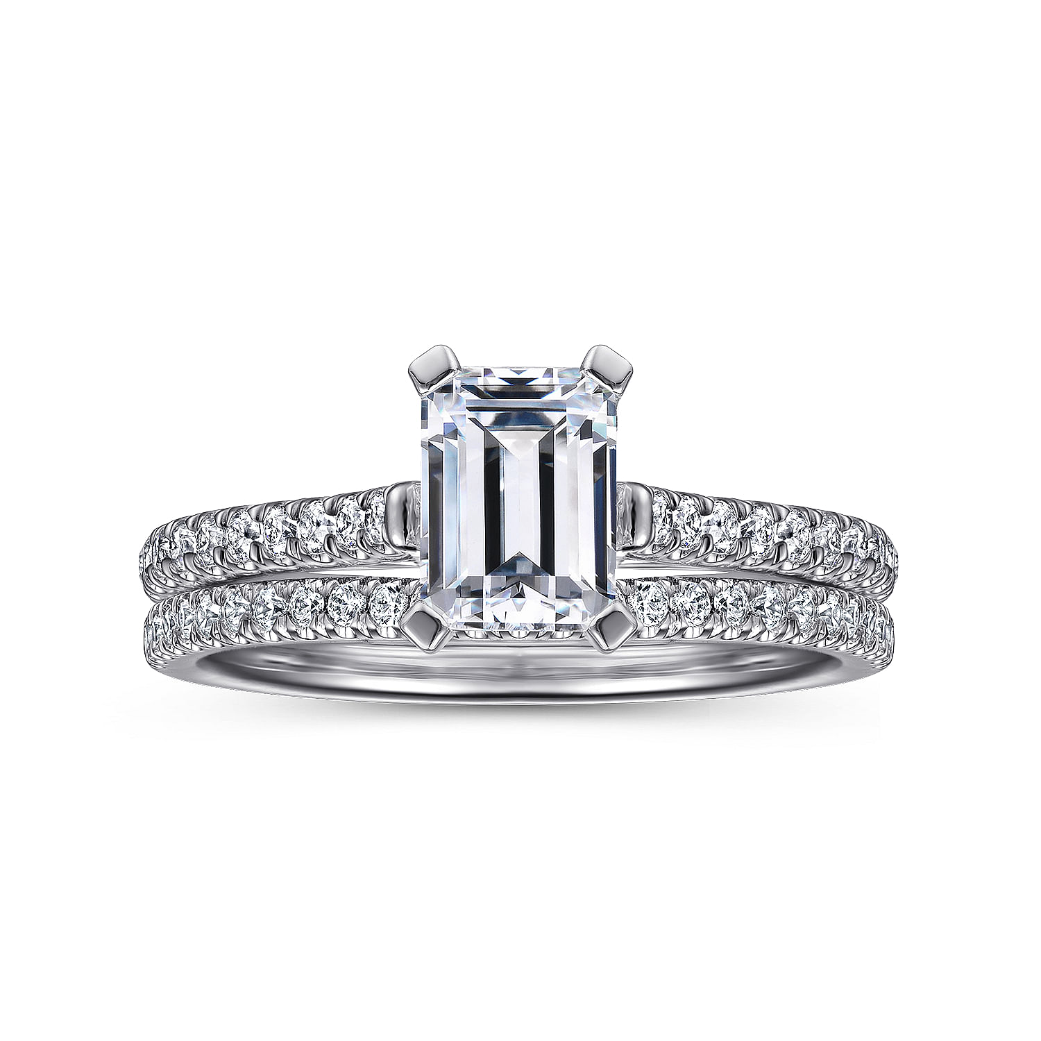 Joanna - 14K White Gold Emerald Cut Diamond Engagement Ring - 0.23 ct - Shot 4