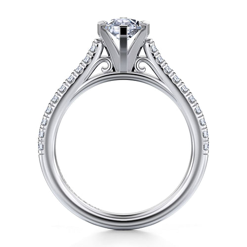 Joanna - 14K White Gold Marquise Shape Diamond Engagement Ring - 0.23 ct - Shot 2