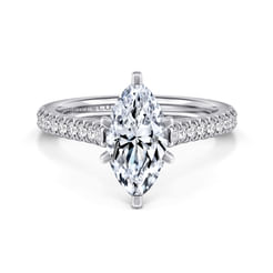 14K White Gold Marquise Shape Diamond Engagement Ring