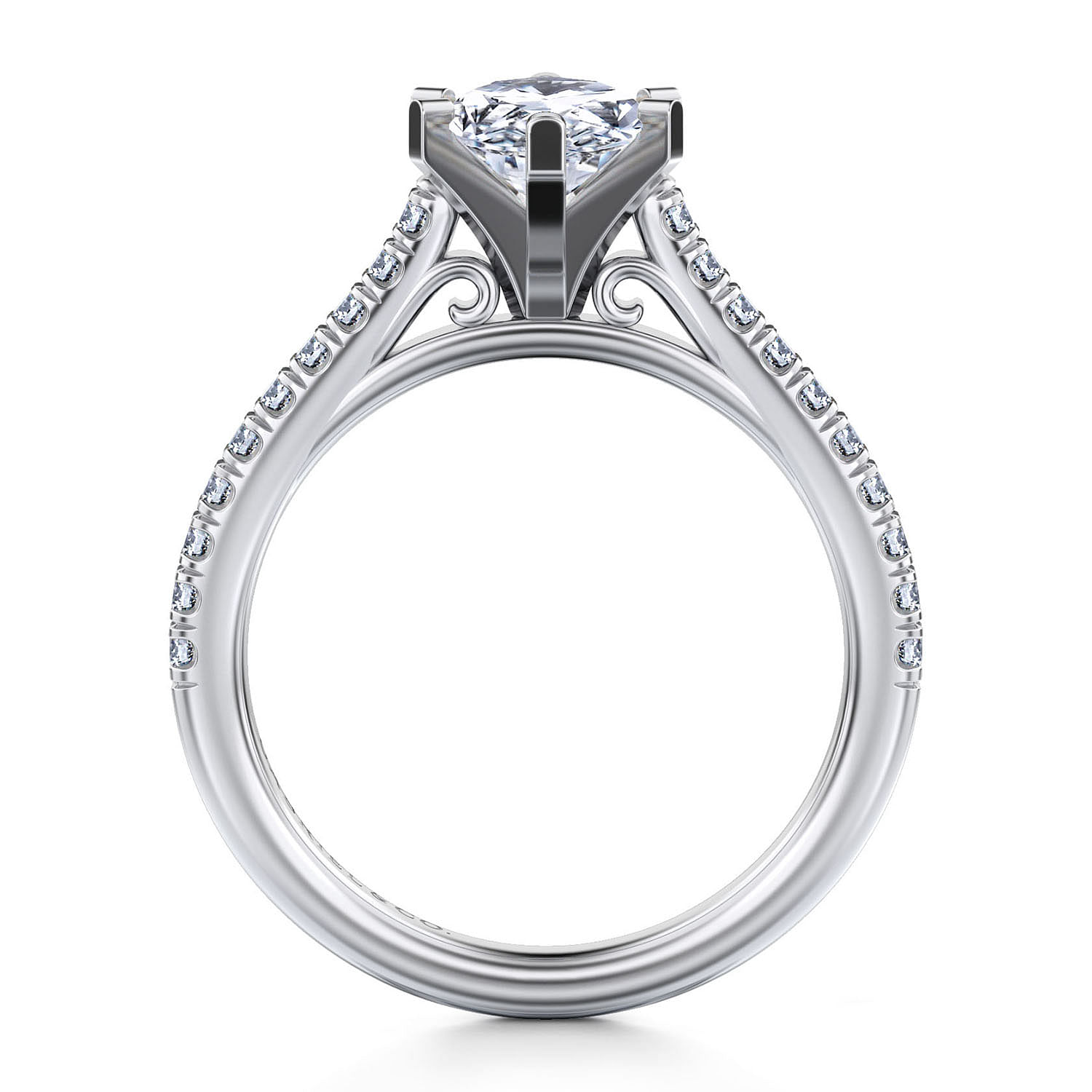 Joanna - 14K White Gold Marquise Shape Diamond Engagement Ring