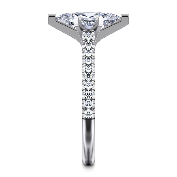Joanna - 14K White Gold Marquise Shape Diamond Engagement Ring