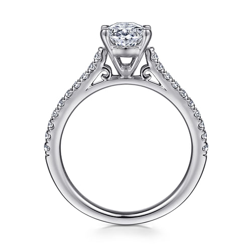 Joanna - 14K White Gold Oval Diamond Engagement Ring - 0.23 ct - Shot 2