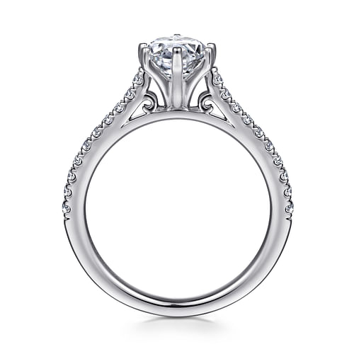 Joanna - 14K White Gold Pear Shape Diamond Engagement Ring - 0.23 ct - Shot 2