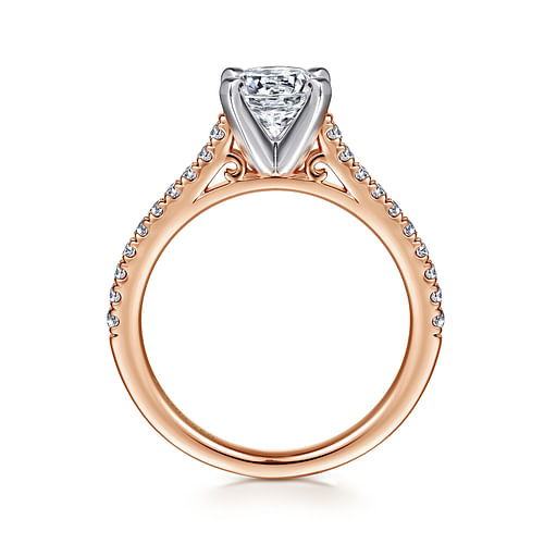 Joanna - 14K White-Rose Gold Round Diamond Engagement Ring - 0.23 ct - Shot 2