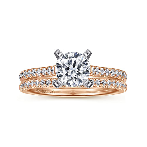 Joanna - 14K White-Rose Gold Round Diamond Engagement Ring - 0.23 ct - Shot 4