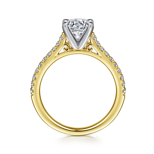 Joanna - 14K White-Yellow Gold Round Diamond Engagement Ring - 0.23 ct - Shot 2