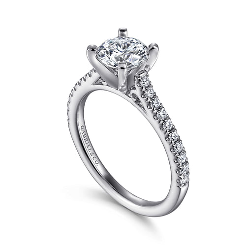 Joanna - Platinum Round Diamond Engagement Ring - 0.23 ct - Shot 3