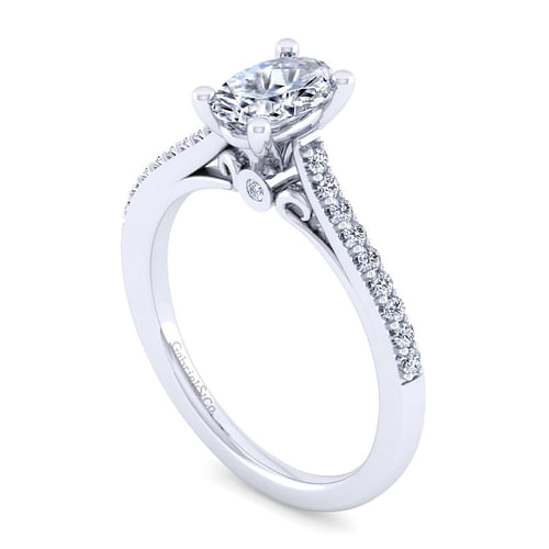 Jocelyn - 14K White Gold Oval Diamond Engagement Ring - 0.19 ct - Shot 3