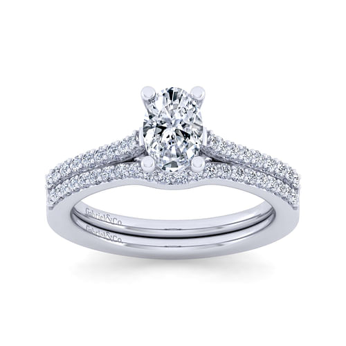 Jocelyn - 14K White Gold Oval Diamond Engagement Ring - 0.19 ct - Shot 4