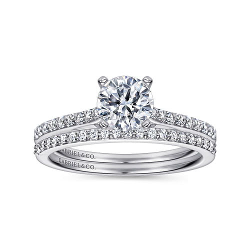 Jocelyn - 14K White Gold Round Diamond Engagement Ring - 0.19 ct - Shot 4