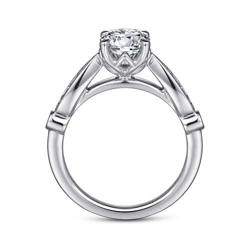 Joeli - 14K White Gold Round Diamond Engagement Ring - 0.17 ct - Shot 2