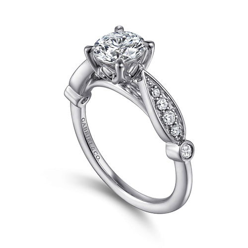 Joeli - 14K White Gold Round Diamond Engagement Ring - 0.17 ct - Shot 3