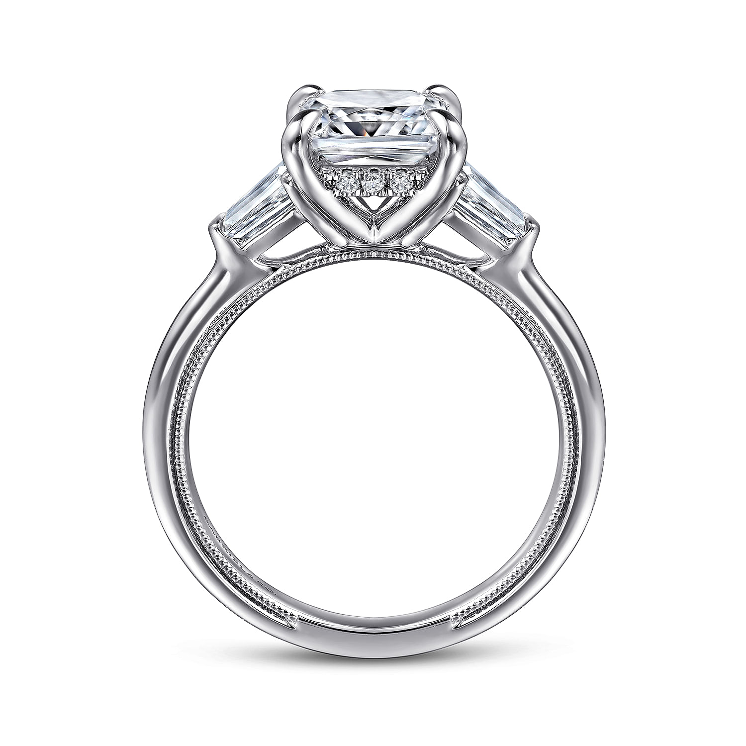 Johana - 14K White Gold Princess Cut Three Stone Diamond Engagement Ring