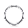 John - 14K White Gold 7mm - Hammered Station Men's Wedding Band
