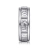 John - 14K White Gold 7mm - Hammered Station Men's Wedding Band