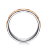 John - 14K White-Rose Gold 7mm - Hammered Station Men's Wedding Band