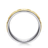 John - 14K White-Yellow Gold 7mm - Hammered Station Men's Wedding Band