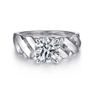 Joie - 14K White Gold Twisted Diamond Engagement Ring