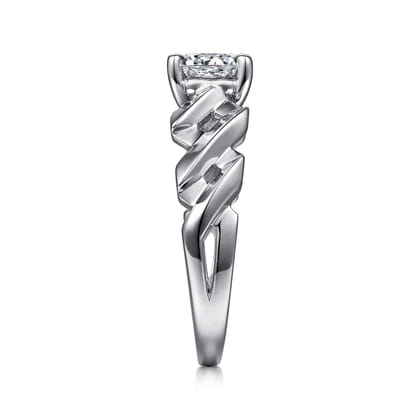 Joie - 14K White Gold Twisted Diamond Engagement Ring
