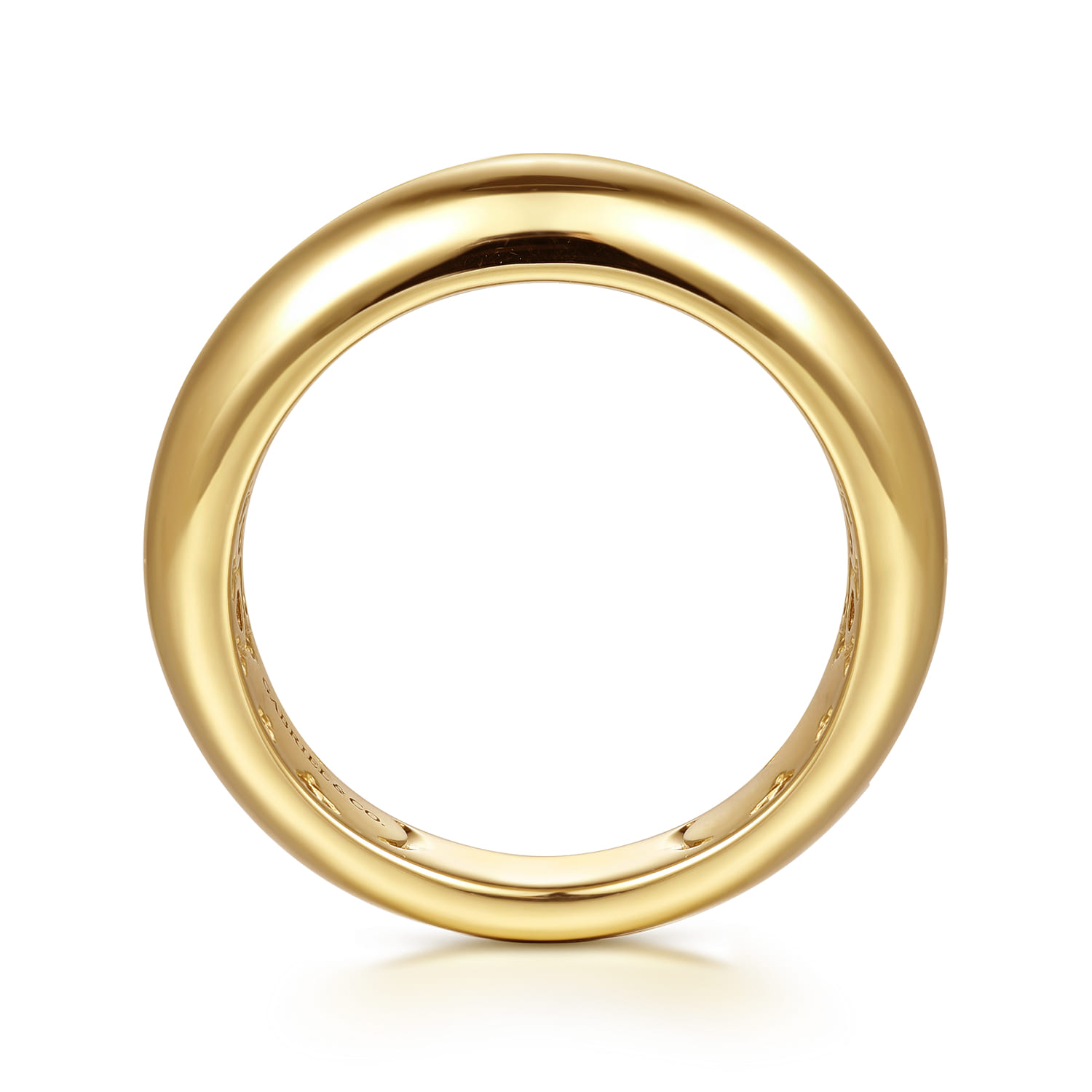 Straight Wedding Ring in 14k Yellow Gold with Round Natural Diamond at Gabriel & Co. - Shot 2