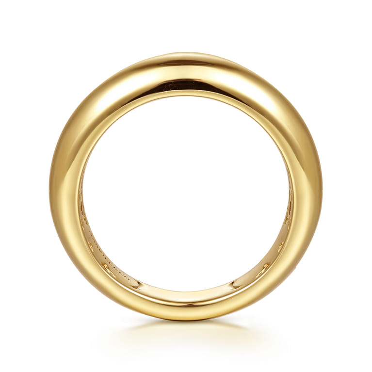 Straight Wedding Ring in 14k Yellow Gold with Round Natural Diamond at Gabriel & Co. - Shot 2